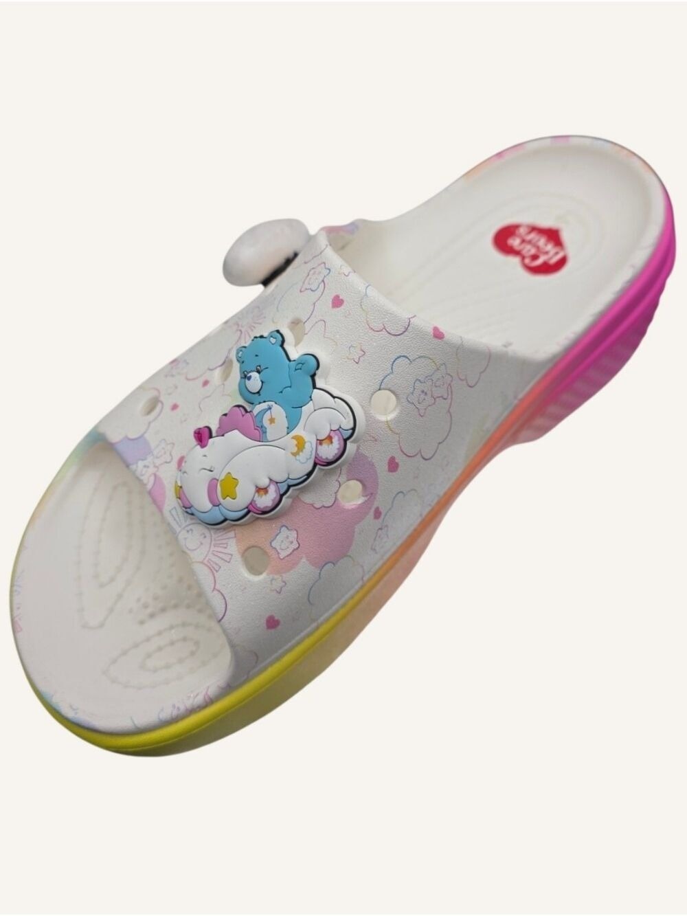 Crocs x Care Bears Stomp Platform Slides W10 Rainbow Y2K NWT - Picture 7 of 11